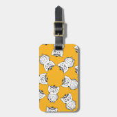 Étiquette À Bagage Yellow Cute Animal Pattern (Devant Vertical)