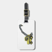 Étiquette À Bagage Yellow Excavator Construction Machinery (Devant Vertical)