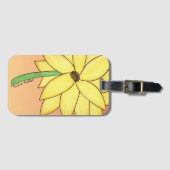 Étiquette À Bagage Yellow Flower with orange background (Devant Horizontal)