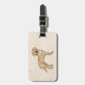 Étiquette À Bagage Yellow Labrador Retriever mignon Cartoon Lab Chien (Devant Vertical)