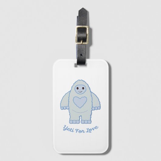 Étiquette À Bagage Yeti pour l'amour (Devant Vertical)