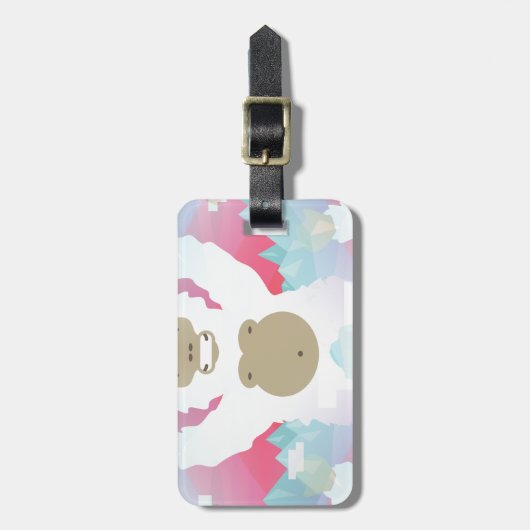 Étiquette À Bagage yeti rose (Devant Vertical)