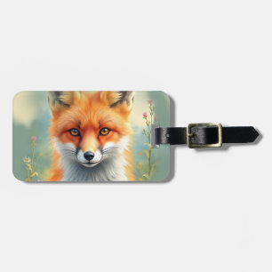 Étiquette À Bagage Yeux saisissants d'un renard roux rusé