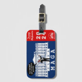 Étiquette À Bagage YO TRUMP DESANTIS 2024 Whitehouse Ultra MAGA (Devant Vertical)