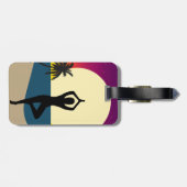 Étiquette À Bagage Yoga à l'étiquette de bagage de coucher du soleil (Dos horizontal)