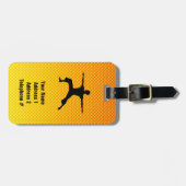 Étiquette À Bagage Yoga jaune-orange (Devant horizontal)