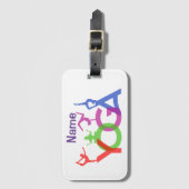 Étiquette À Bagage Yoga Poses Silhouettes Thunder_Cove (Devant Vertical)