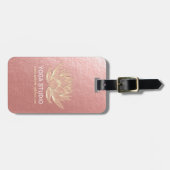 Étiquette À Bagage YOGA Studio Méditation Reiki Instructeur Gold Lotu (Devant horizontal)