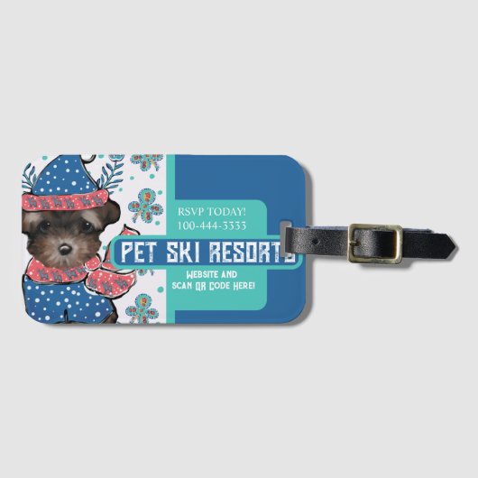 Étiquette À Bagage Yorkie Poo (Devant Horizontal)