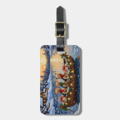 Étiquette À Bagage Yorkipoo Christmas Boat Holiday (Devant Vertical)