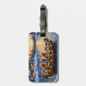 Étiquette À Bagage Yorkipoo Christmas Boat Holiday (Dos Vertical)