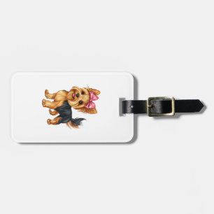 Étiquette À Bagage Yorkshire Terrier à nœud coquet maman chien Yorkie