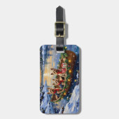 Étiquette À Bagage Yorkshire Terrier Christmas Boat Holiday (Devant Vertical)