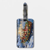 Étiquette À Bagage Yorkshire Terrier Christmas Boat Holiday (Dos Vertical)