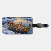 Étiquette À Bagage Yorkshire Terrier Christmas Boat Holiday (Dos horizontal)