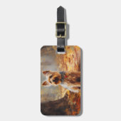 Étiquette À Bagage Yorkshire Terrier en automne Leaves automne Inspir (Devant Vertical)