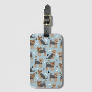 Étiquette À Bagage Yorkshire Terrier Paws et Bones Yorkie Chien