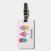 Étiquette À Bagage Yummy Ice Cream Trio Vibe été (Devant Vertical)