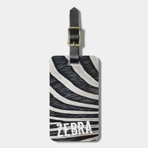 Étiquette À Bagage Zebra Fur noir et blanc Design pour Amoureux des a