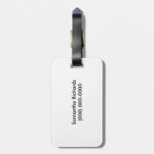 Étiquette À Bagage Zebra imprimé tendance noir et blanc (Dos Vertical)