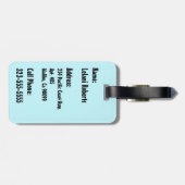 Étiquette À Bagage Zebra Palm Aloha Hawaiian Tropical  - Aqua (Dos horizontal)