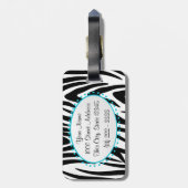 Étiquette À Bagage Zebra Stripe Monogramme (Dos Vertical)