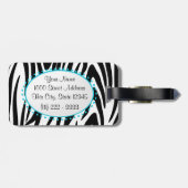 Étiquette À Bagage Zebra Stripe Monogramme (Dos horizontal)