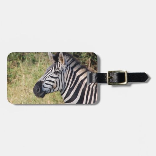 Étiquette À Bagage Zebra Stripes, une destination africaine de safari (Devant horizontal)
