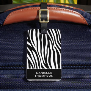 Étiquette À Bagage Zèbre de montagne africaine moderne Imprimer Voyag