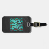 Étiquette À Bagage Zèbre Marron et Sauvage Sarcelle Me Design (Devant horizontal)