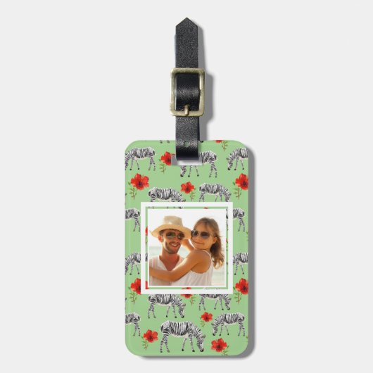 Étiquette À Bagage Zèbres faits sur commande de photo parmi des (Devant Vertical)