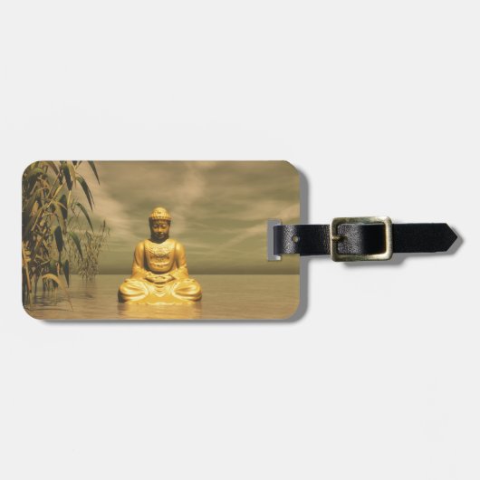 Étiquette À Bagage Zen Bouddha méditant (Devant horizontal)