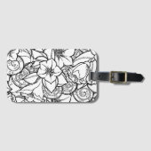 Étiquette À Bagage Zendoodle fleuri (Devant Horizontal)