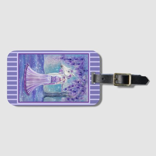 Étiquette À Bagage Zephyr licorne et féerie Art par Renee Lavoie (Devant Horizontal)