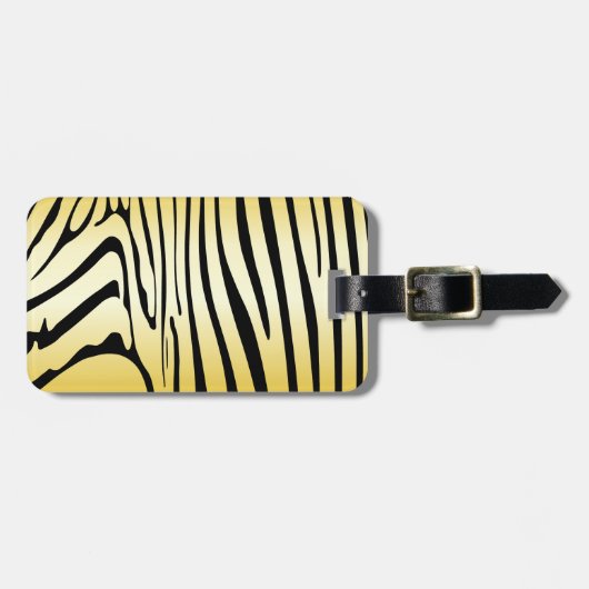 Étiquette À Bagage Zesty Zebra Yellow (Devant horizontal)