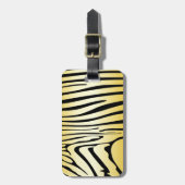 Étiquette À Bagage Zesty Zebra Yellow (Devant Vertical)