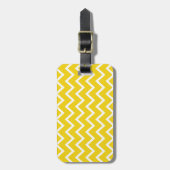 Étiquette À Bagage Zigzag jaune citron Chevron (Devant Vertical)