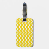 Étiquette À Bagage Zigzag jaune citron Chevron (Dos Vertical)