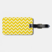 Étiquette À Bagage Zigzag jaune citron Chevron (Dos horizontal)