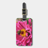 Étiquette À Bagage Zinnia rose et Bumble bee (Devant Vertical)