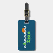 Étiquette À Bagage Zion National Park Retro (Devant Vertical)