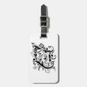 Étiquette À Bagage Zodiac - Gemini - Noir & Blanc (Devant Vertical)