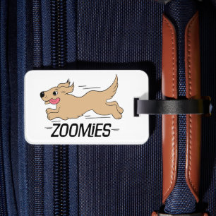 Étiquette À Bagage Zoomies de chien drôle