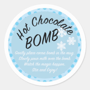 Étiquette à bombe à cacao chaud, étiquette de l'en