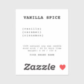 Étiquette à bougie blanche minimaliste (Feuille)