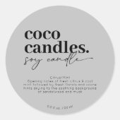 Étiquette à bougie moderne ronde (Devant)