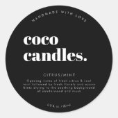 Étiquette à bougie moderne ronde (Devant)