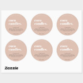 Étiquette à bougie moderne ronde (Feuille)
