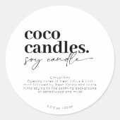 Étiquette à bougie moderne ronde (Devant)