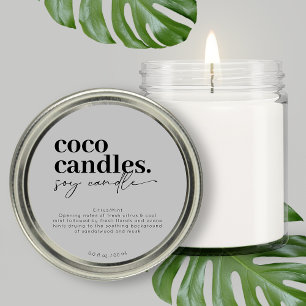 Étiquette à bougie moderne ronde